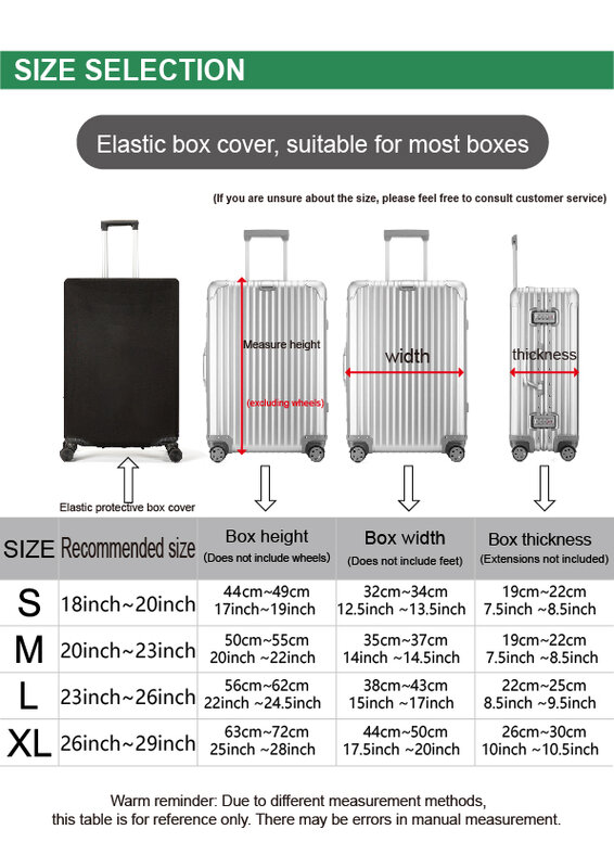 Gepäck abdeckung Stretch Stoff Koffer Schutz Gepäck Staub Fall Abdeckung geeignet for18-32 Zoll Koffer Fall Reise veranstalter