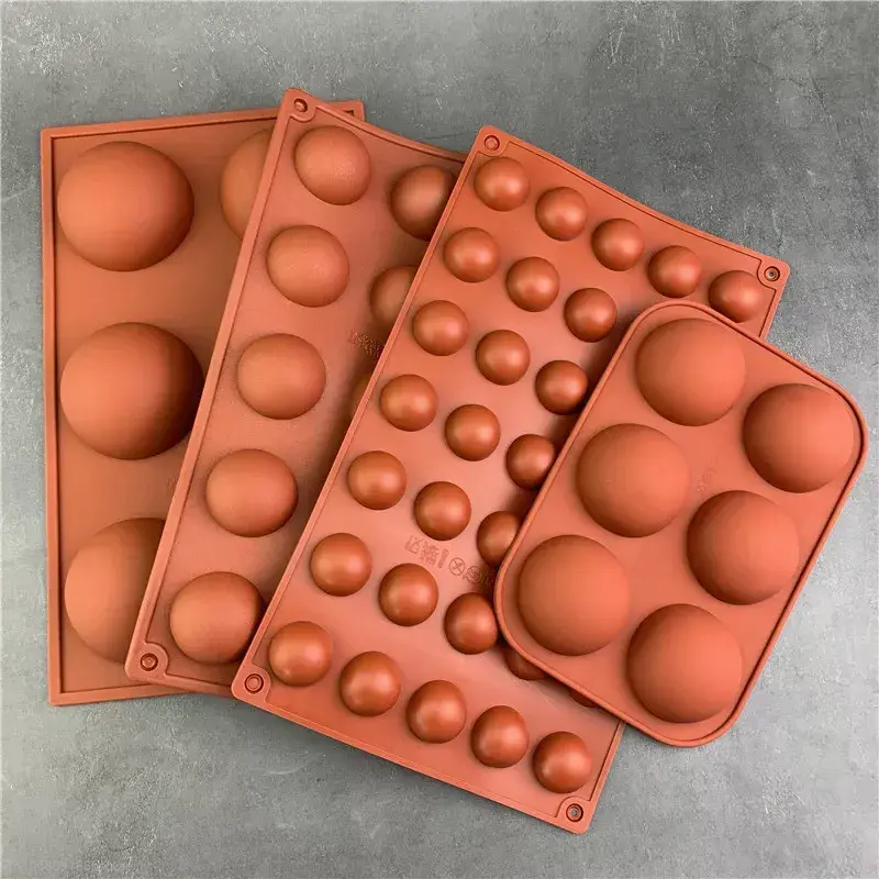 Moules ronds en silicone 3D demi-sphère, moules en silicone pour la cuisson bricolage, moule à gâteau au chocolat, outils de décoration de gâteaux