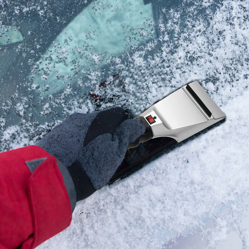 12V Listrik Penghangat Es Sekop Di Musim Dingin Kaca Depan Defrost Pembersih Mobil Salju Sekop Mobil Es Pengikis Musim Dingin Salju Alat Penghapusan