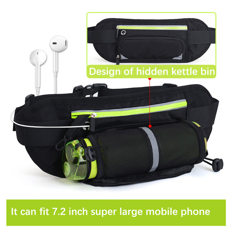 Cintura Zipper Bag para Viajar, Belt Pouch, ajustável Fanny Pack, Cinza