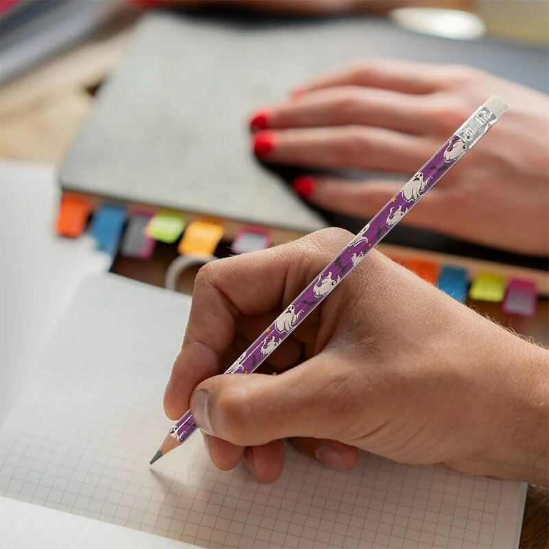 /60Pcs Set Eraser Goody Bag Fillers School Writing Pencils Kids Students Drawing Wooden Halloween Erasers Cartoon