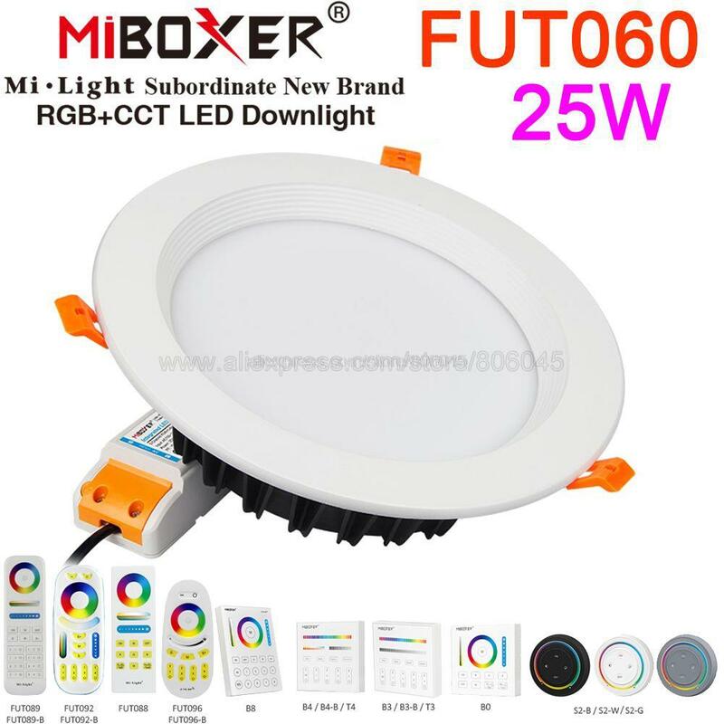 MiBoxer FUT060 25W RGB CCT incasso da incasso a soffitto a LED da incasso dimmerabile AC 110V 240V supporto 2.4G RF telecomando/WiFi APP Control