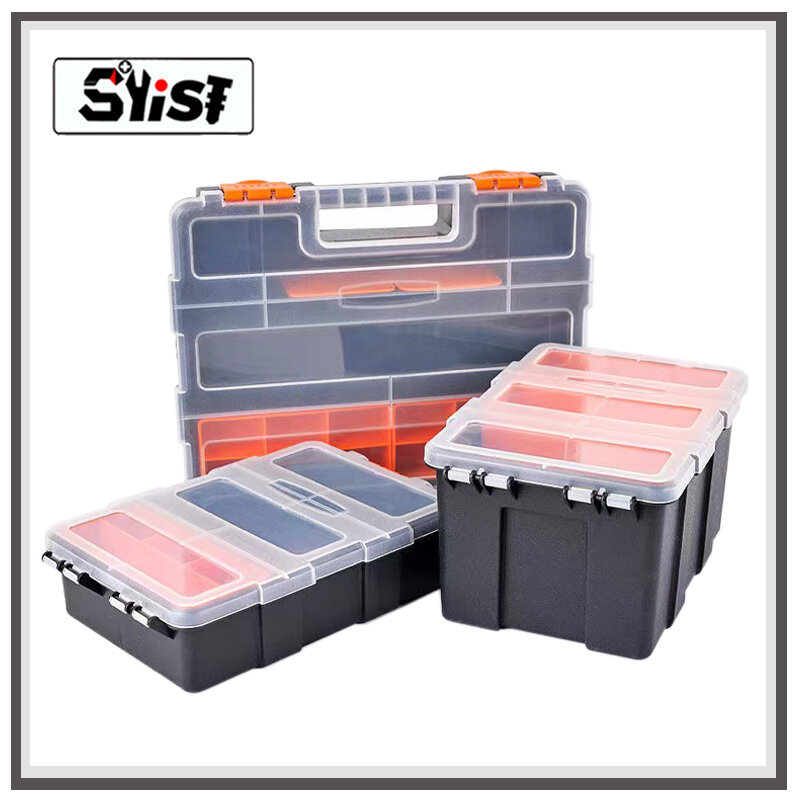 صندوق الأدوات الأجهزة وقطع المنظمون ، تخزين متعدد الاستخدامات ودائم ، فواصل بلاستيكية قابلة للإزالة قابلة للتخصيص والتخزين والحمل