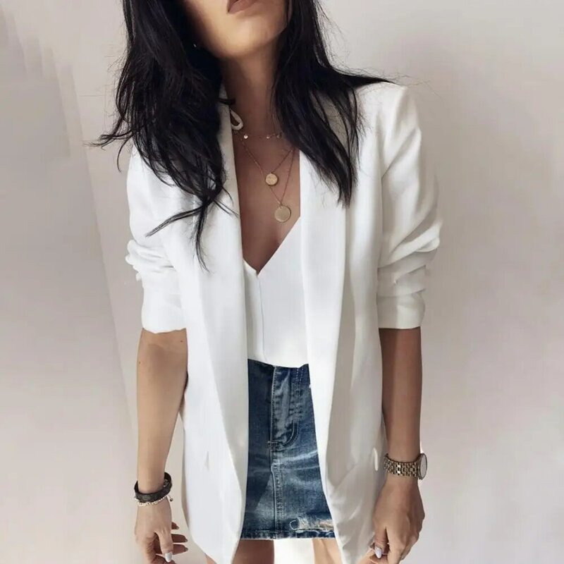 Women's Blazers Jacket 2023 Spring and Autumn Female Jacket Oversize Office Long Sleeve Solid Color Coat Loose Casual Clothes