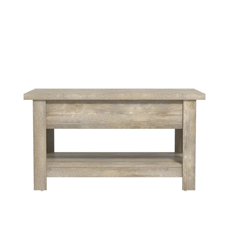 Wood Rectangle Lift Top Coffee Table, Driftwood Gray The living room table A coffee table next to a sofa, chair, etc