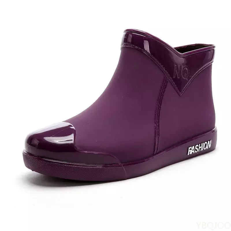 Botas de chuva impermeáveis antiderrapantes para mulheres, botas de tubo, sapatos de trabalho