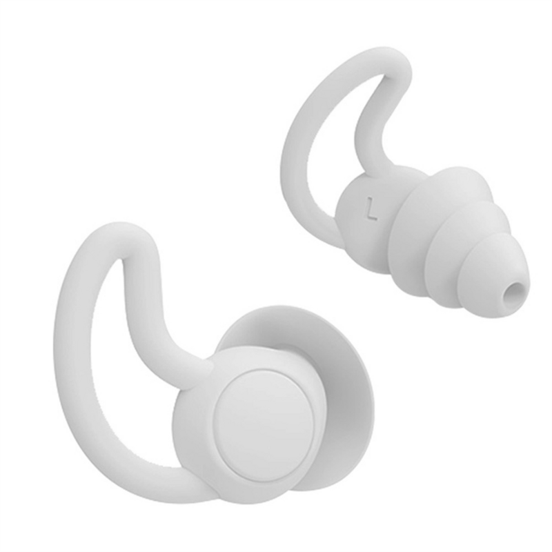 Três Camadas Silicone Tampões Soundproof, Impermeável, Natação, Tampões De Ouvido, Sono, Redução De Ruído, Confortável-C