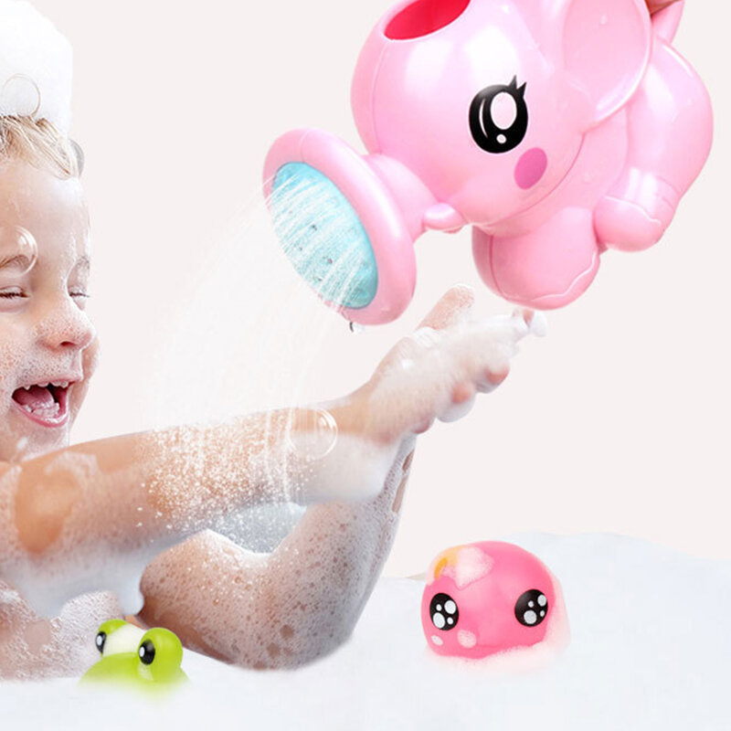 아기 목욕 장난감 사랑스러운 플라스틱 코끼리 모양 물 스프레이, 베이비 샤워 수영 장난감, 어린이 선물 보관 메쉬 가방, 아기 아이 장난감