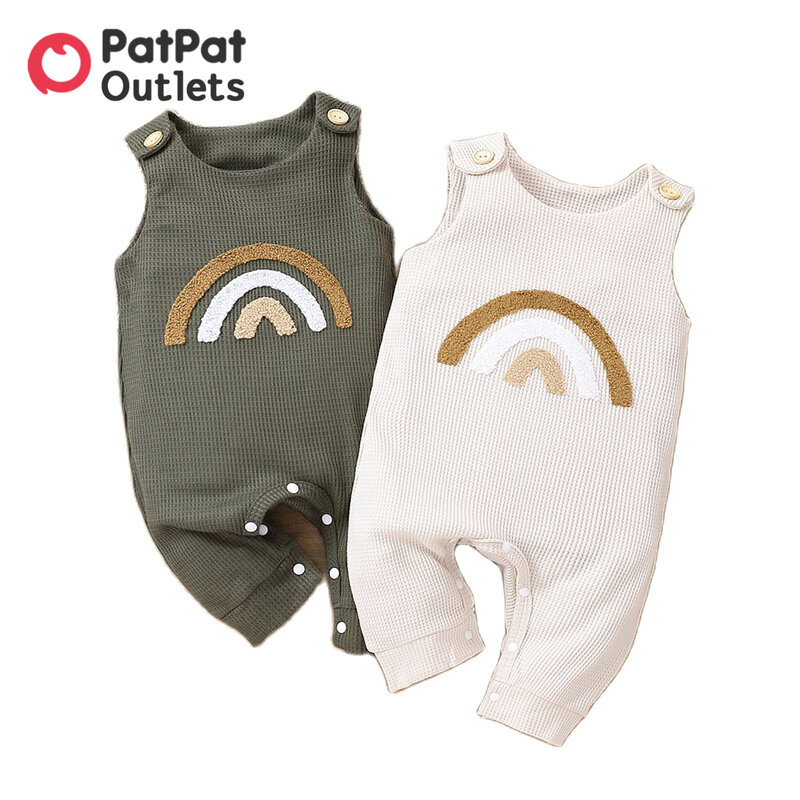 PatPat-ropa para bebé recién nacido, Mono para niño y niña, peleles para recién nacidos, mono sin mangas de arcoíris