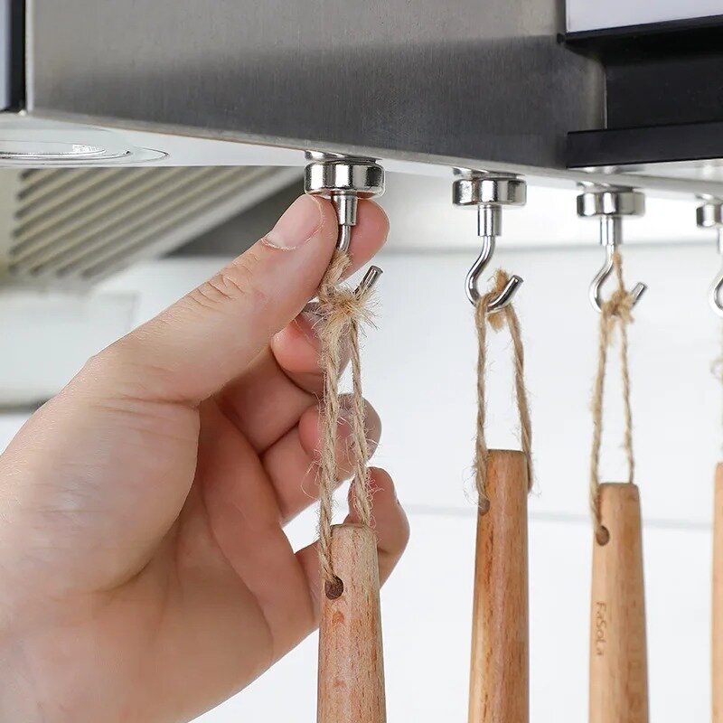 Wand montage Hochleistungs-Magnet haken 5/10 Stück Schlüssel Ketten haken Kleiderbügel für Küche und Bad Aufbewahrung shaken Magnet