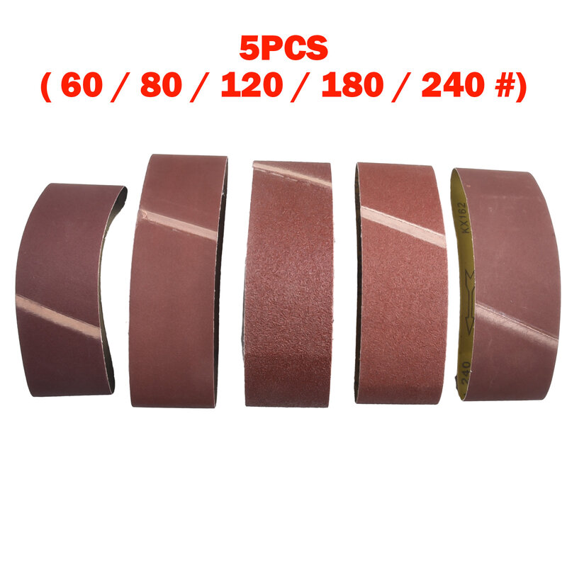 Schuurband Schuurbanden 75Mm * 533Mm 5 Stuks 60/80/120/180/240 Grutten Accessoires Aluminiumoxide Bordeauxrood Hoge Kwaliteit