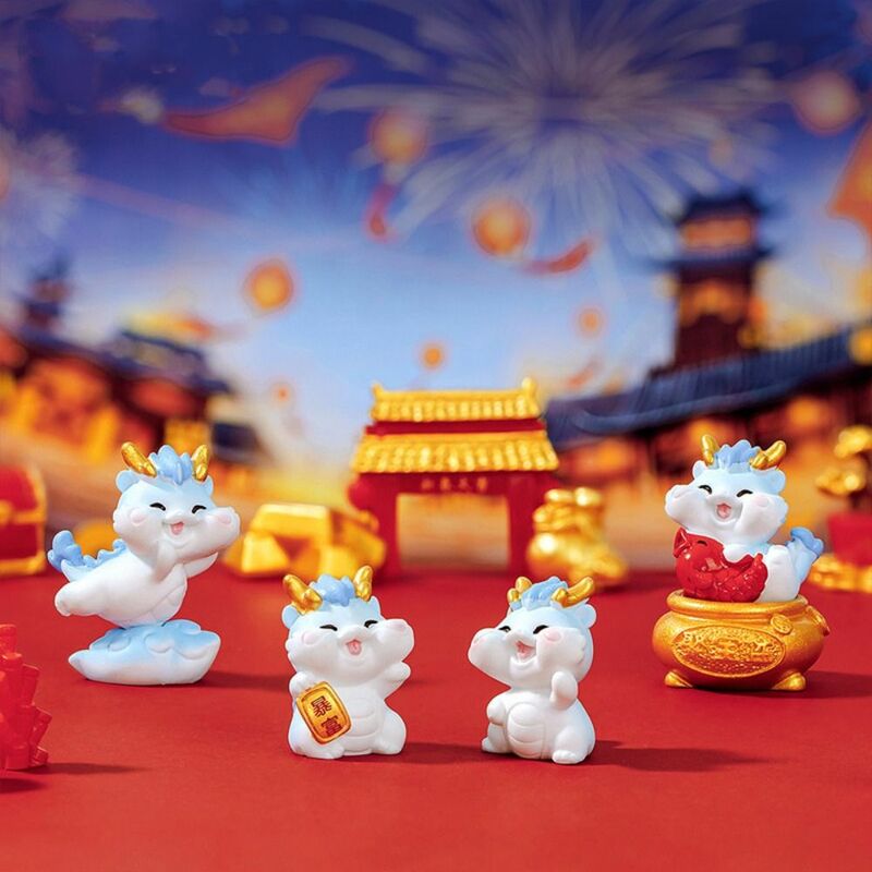 Figura de dragón en miniatura para niños, Micro paisaje Kawaii, decoración de habitación, casa de muñecas, juguete para niños, regalos de Año Nuevo, 1 unidad, 2024
