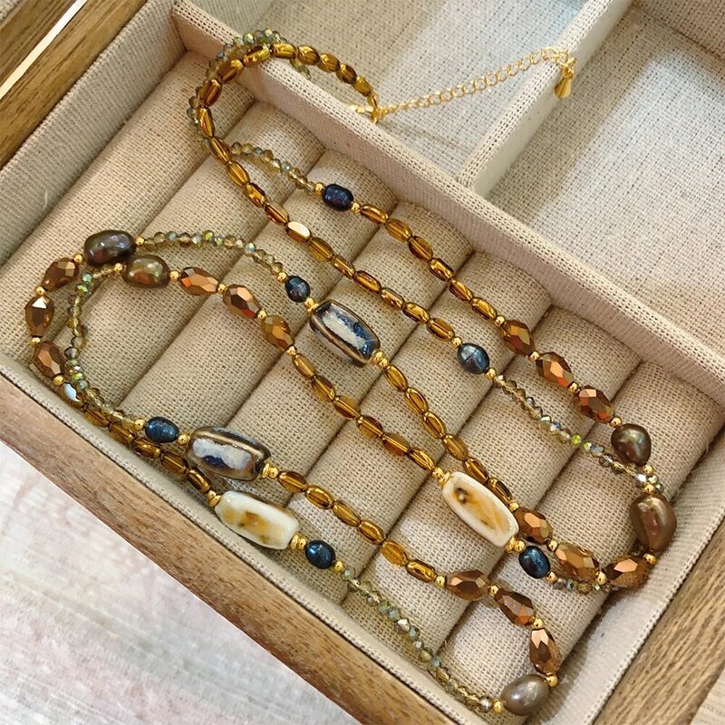 Colliers de la présidence en perles de pierre naturelle pour femmes, accessoires de bijoux de tempérament senior, cadeau de fête pour filles, mode
