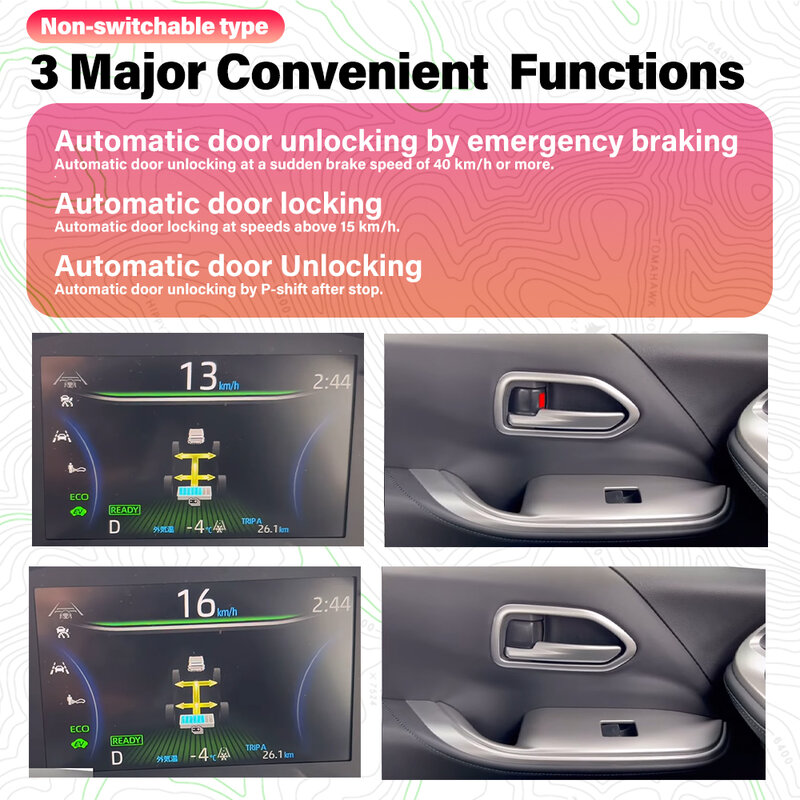 Unidad de cerradura de puerta automática para Toyota Prius 2023, Aqua Voxy, Noé 90, 2023, Rav4, Yaris Cross, autobloqueo de velocidad de enlace OBD