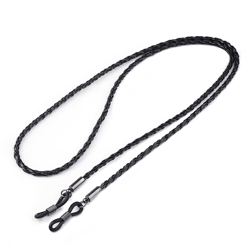 1Pc PU Leather Rope Braided Glasses Lanyard Strap  Thick Twist Sunglasses Outdoor Sports Non-slip Eyeglasses Chain Holder