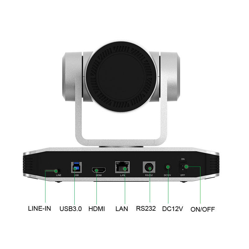 4K Wide Angle 12x Optical Zoom Conference Camera Voice Tracking with speaker and microphone For Business/Church/Education