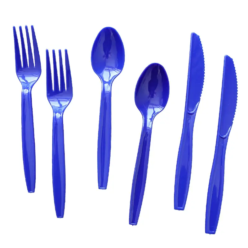 10/20/30/50 PCS Colored Disposable Tableware High Quality Fork Knife Spoon Birthday Party Family Gathering Supplies Wholesale