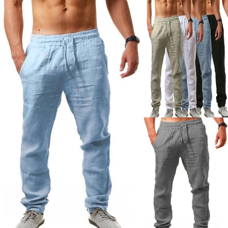 Новинка, летние мужские свободные дышащие пятиконечные брюки из хлопка и льна, удобные и модные мужские шорты, штаны для бега