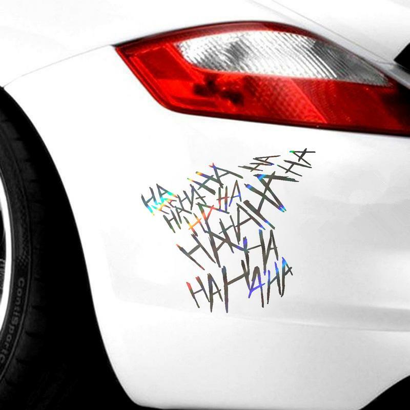 دراجة نارية ملصقا HAHAHA دراجة نارية خوذة سيارة ملصقا موتو السيارات مائي مضحك الكتابة على الجدران سيارة التصميم ملصق مضاد للماء للزجاجة