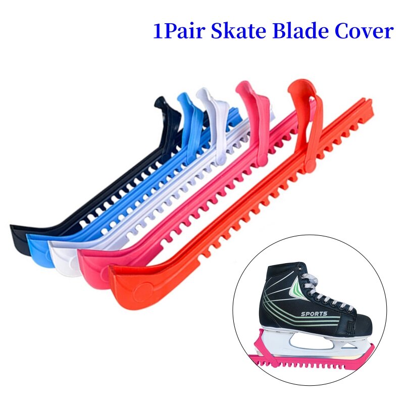 1Pair Ice Skates Skating Blades Protector Shoes Guards Practical Covers Adjustable Protective Case Plastic Blade Sleeve