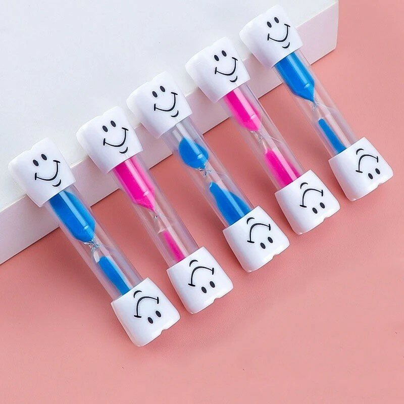 Sorridente Face Tooth Brushing clessidra 3 minuti Dental Sand Time Meter Sandglass clessidra per bambini decorazione regalo per bambini casa
