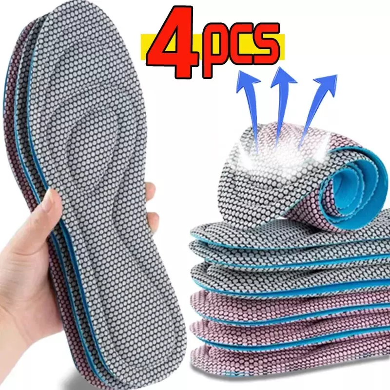 Nano Memory Foam Orthopedic Insoles for Shoes Antibacterial Deodorization Sweat Absorption Insert Sport Shoes Running Pads