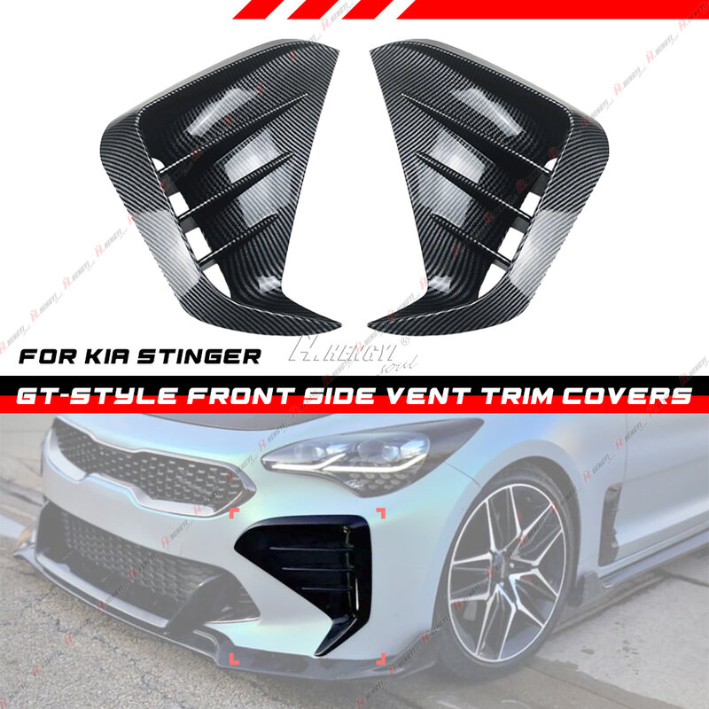 Front Bumper Side Vent e Grill Blade Trim Cover, Canards para KIA Stinger 2017-2023, Acessório de estilo de carro, 2pcs