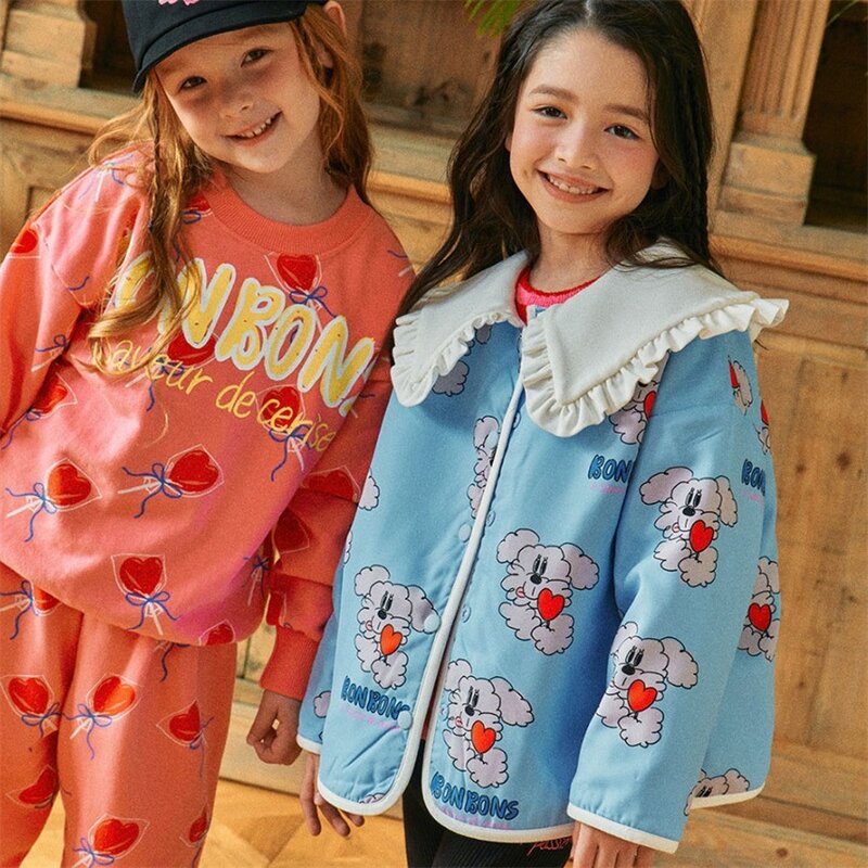 Детский корейский пиджак для девочек, розовый весенний комплект из кофты и юбки, детская верхняя одежда, пальто, детская одежда для девочек, 2024