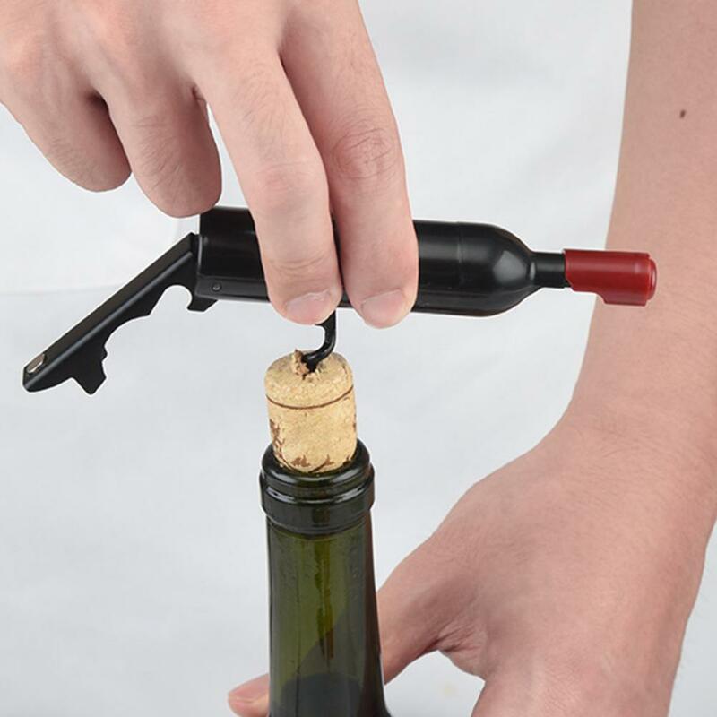 Mini Wine Corkscrew Bottle Shaped Red Wine Opener Beer Cap Removing Wine Bottle Corkscrew Pin Cork Remover Kitchen Tools