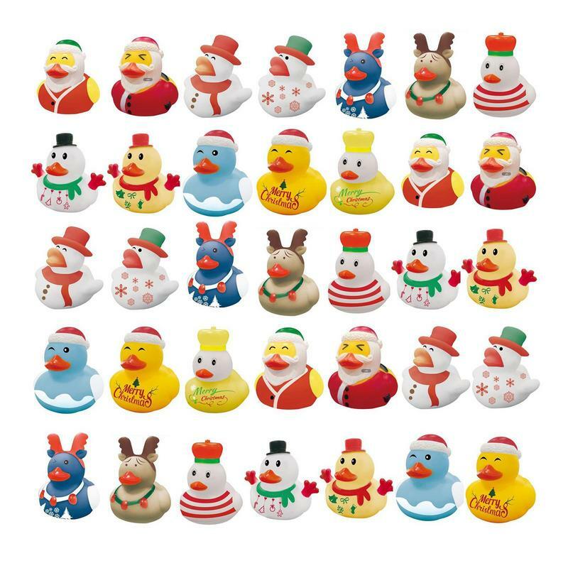 재미있는 크리스마스 오리 목욕 장난감, 어린이 샤워 목욕 장난감 선물, 아기 생일 파티 선물, 소년 소녀용 장식