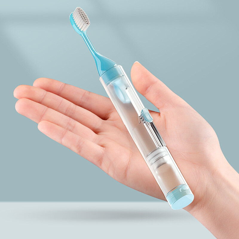 Портативная Складная зубная щетка, складная пластиковая зубная щетка для путешествий, кемпинга, пешего туризма, легкая в использовании, набор для хранения зубной пасты