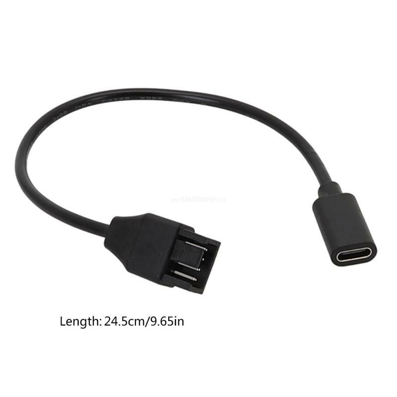 USB C-3Pin 4Pin 컴퓨터 팬 어댑터 케이블 전원 케이블 커넥터 3Pin 4Pin 팬-유형 연장 케이블 어댑터 Dropship
