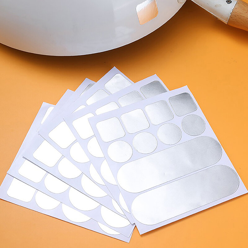 10Pcs Aluminium Foil Patch stiker alat memperbaiki dapur tahan air suhu tinggi Aluminium Foil Tape Pot pita perbaikan