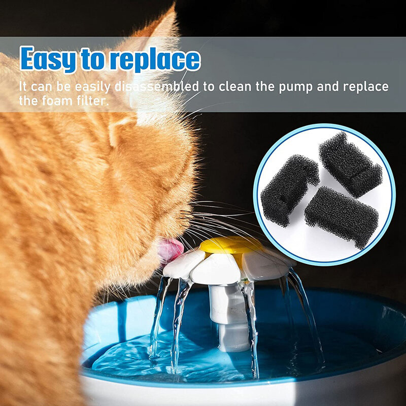 Filtro esponja para Pet Fountain, Substituição Cat Fountain, Filtro de espuma para cão, 4 pcs, 6 pcs, 8 pcs, 12pcs