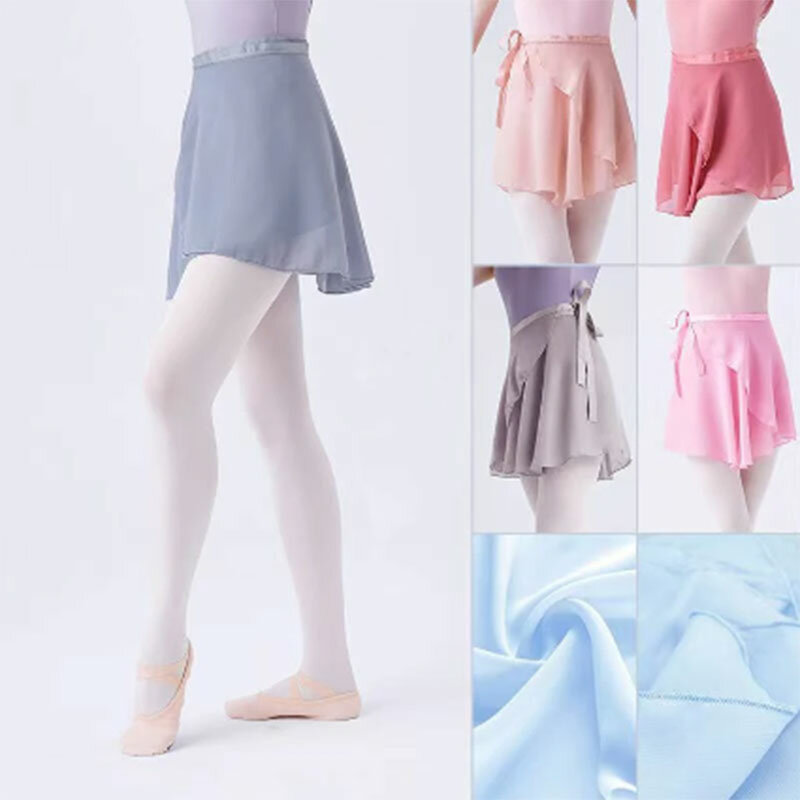 Faldas de Ballet para mujer, Falda de baile envolvente, faldas de gasa para niñas, minifalda corta para bailar, 19 colores