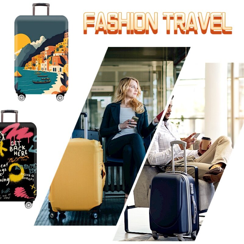 Grosso Elastic Cartoon Bagagem Capa Protetora, Zipper Suit, Suitcase Covers, Trolley Bag, Acessórios de Viagem, 18 "a 32"