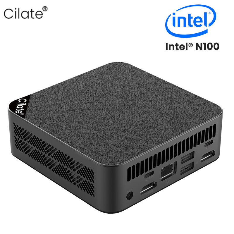 Cilate-Mini PC Windows 11, Intel Alder Lake N100, ultra petit ordinateur de poche, fonction Type-C, 4K, WiFi 5, BT éclairé, 8 Go, 16 Go, 256 Go, 512 Go