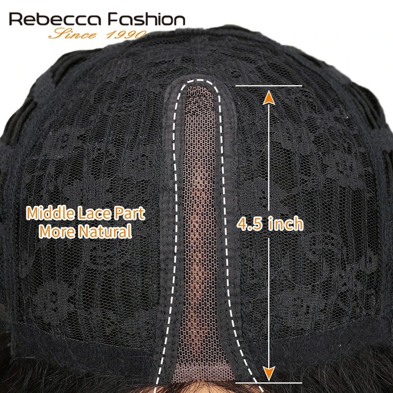 Wear To Go-Peluca de cabello humano para mujer, de encaje corto postizo, corte Bob, parte media, Remy peruano