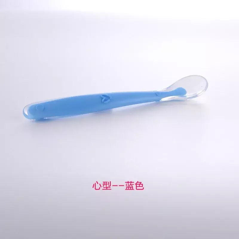 New Baby Silicone Spoon Children's Training Spoon Baby Feeding Silicone Soft Head Spoon Safety Soft