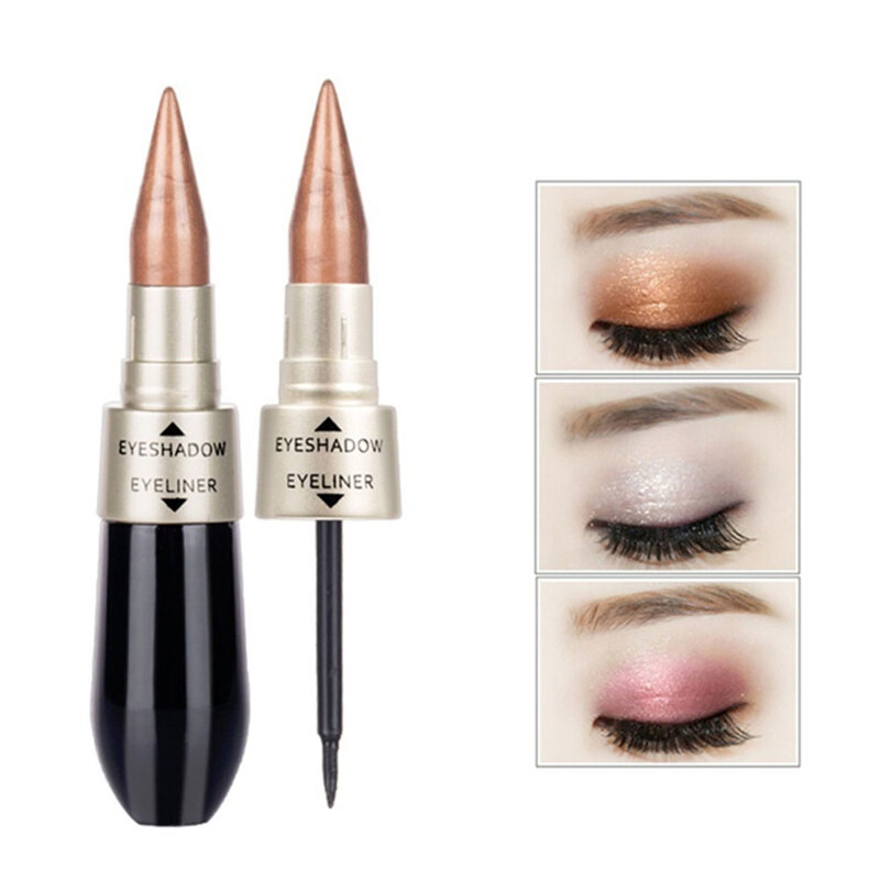 In 1 nuovissimo di alta qualità nero Eyeliner penna Eyeliner penna ombretto trucco impermeabile duraturo cosmetico nero liscio TSLM1
