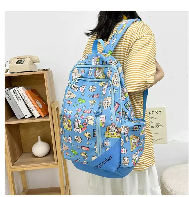 Tas buku grafiti untuk sekolah, tas punggung Laptop kasual, tas punggung perjalanan luar ruangan tahan air desainer Mochila