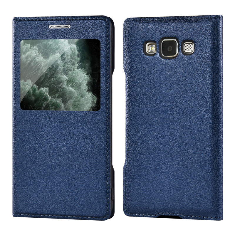 Smart Flip Cover Kulit Phone Case untuk Samsung Galaxy A5 2015 5 A3 7 A7 A52015 SM A500 A500F a700 A700F A300 A300F SM-A500F