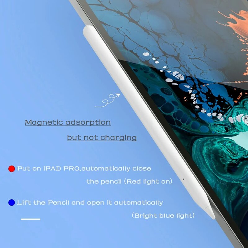 Pena Stylus Pensil Lukisan Digital Berlaku untuk Apple Ipad 2018-2021 dengan Pena Sensitivitas Tilt Pengisi Daya Magnetik Penolakan Telapak Tangan