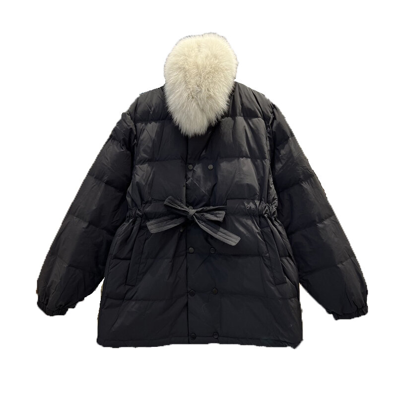 Damskie kurtki puchowe nowe modne ze sznurkiem w jednolitym kolorze długie zimowe płaszcze odzież na śnieg termiczna odzież wierzchnia dla 18-24 lat
