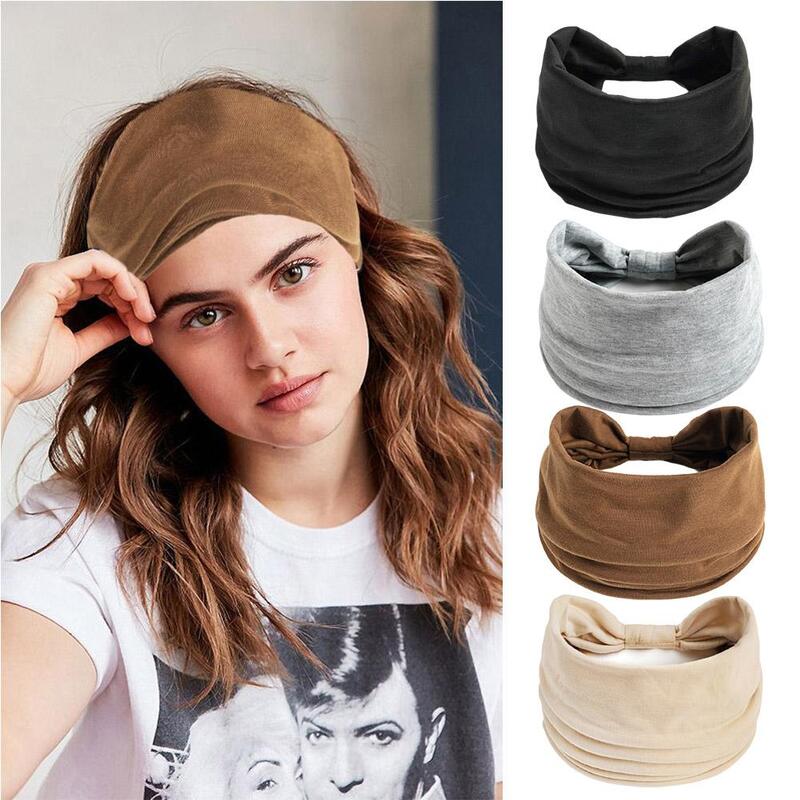Wide Stretch Headbands para Mulheres, Yoga, Ginásio, Sweatband, Hairband, Elastic Head Wrap, Basketball Band, Y8M1