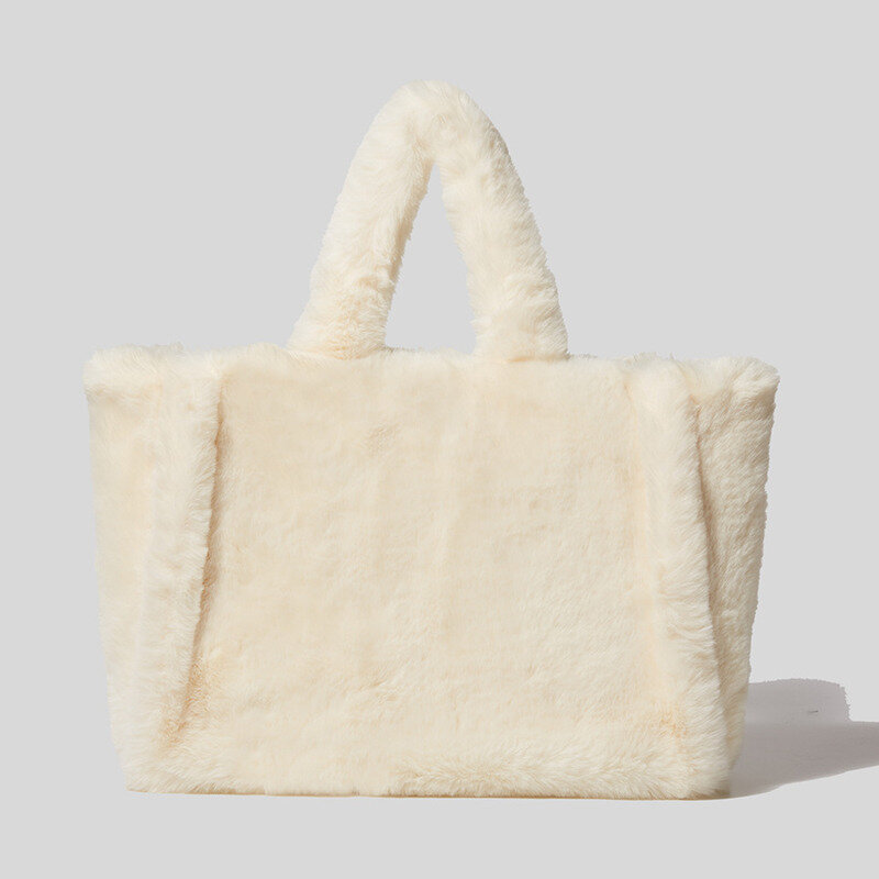 Modne duże torebki damskie ze sztucznego futra markowe torebki damskie puszyste miękki pluszowy torba na zakupy ciepłe zimowe worki 2022
