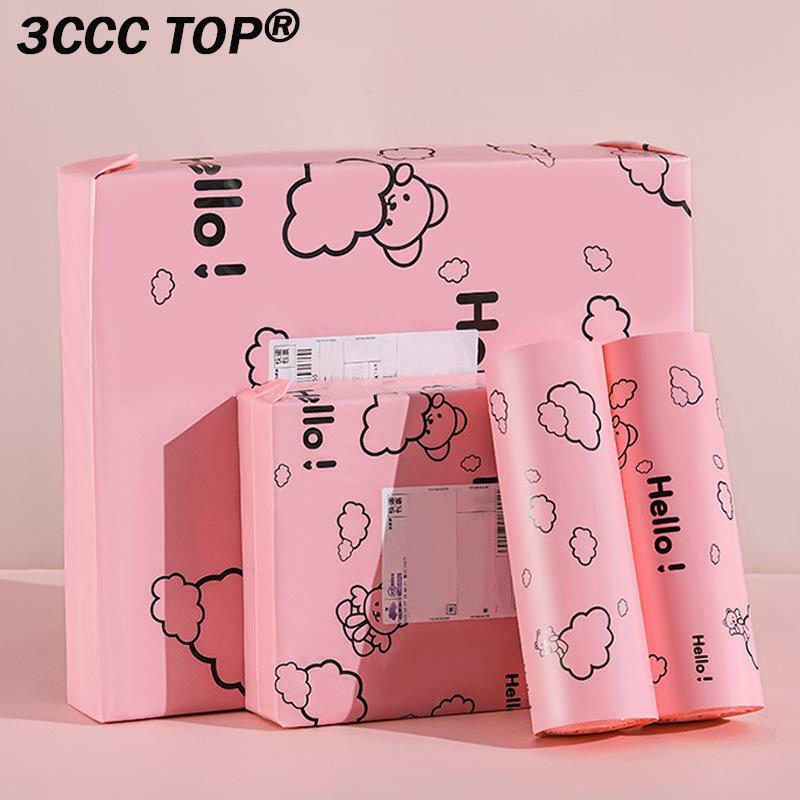 10Pcs Bear Courier Bag Envelope Packaging Bags Pink Waterproof Self Adhesive Seal Pouch Shipping Mailing Bag Transport Bag