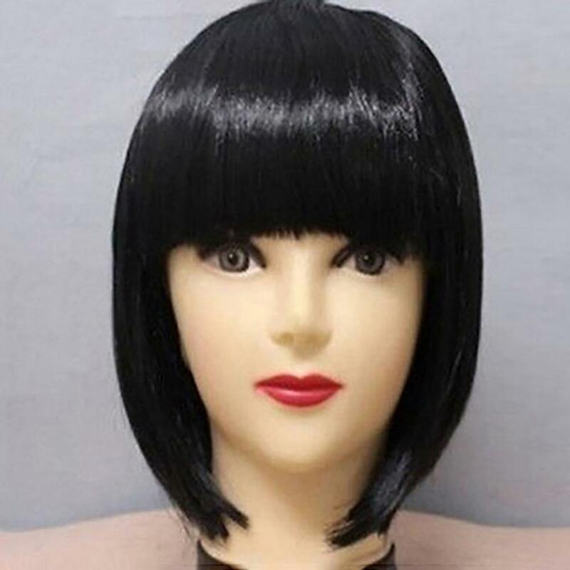 Peluca de cabello humano Artificial con estilo para mujer, peluquín corto de Color sólido, peluquín de Cosplay, tupé fresco