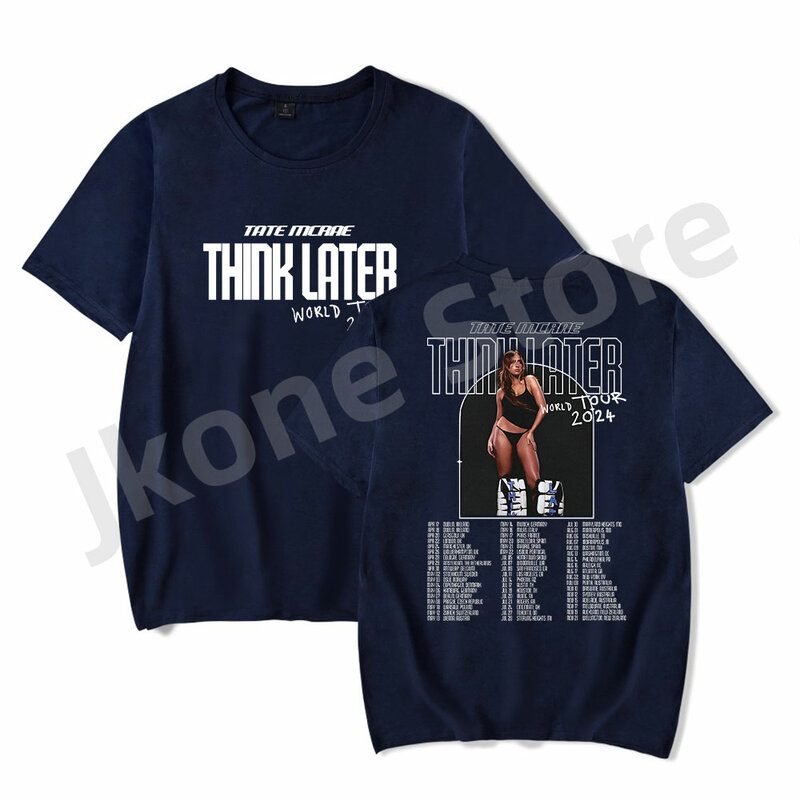 T-shirt Tate McRae Tour Think Later Album Merch Summer Women/Men Fashion Casual manica corta Tee Streetwear Top