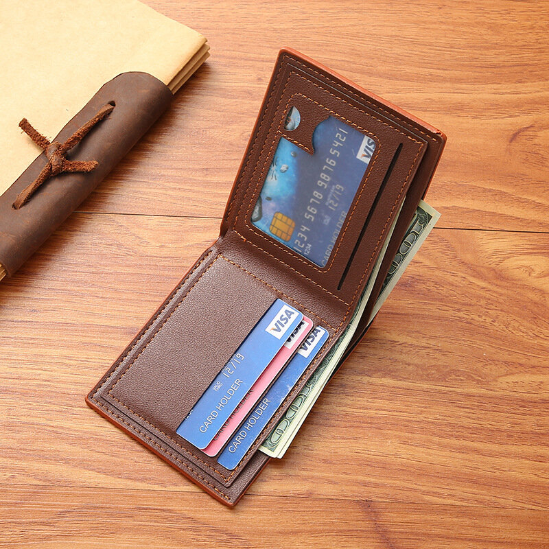 Męskie portfele z PU skórzane futerał do kart kredytowych lekkie miękkie monety kieszonkowe męskie biznesowe pieniądze na monety portmoneta wielofunkcyjna torba